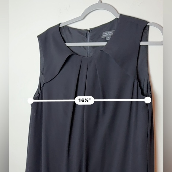 Tahari Gray Sleeveless Dress with Floral Hem - Picture 5 of 9